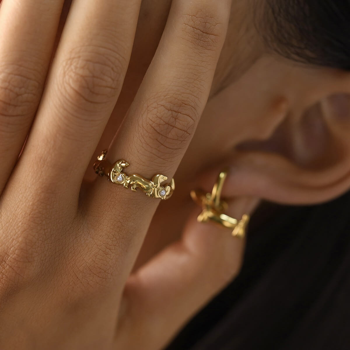 Golden Dachshund Dog Jewelry Collection