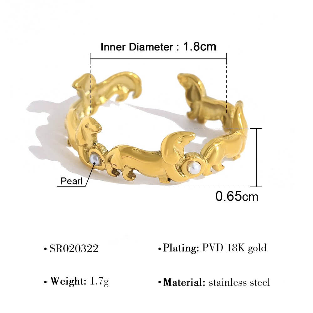Golden Dachshund Dog Jewelry Collection