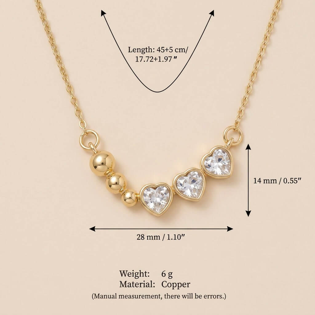 CZ Heart Pendant Chain Necklace