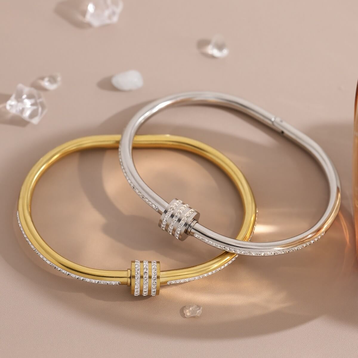 Dainty CZ Gold Charm Bracelet