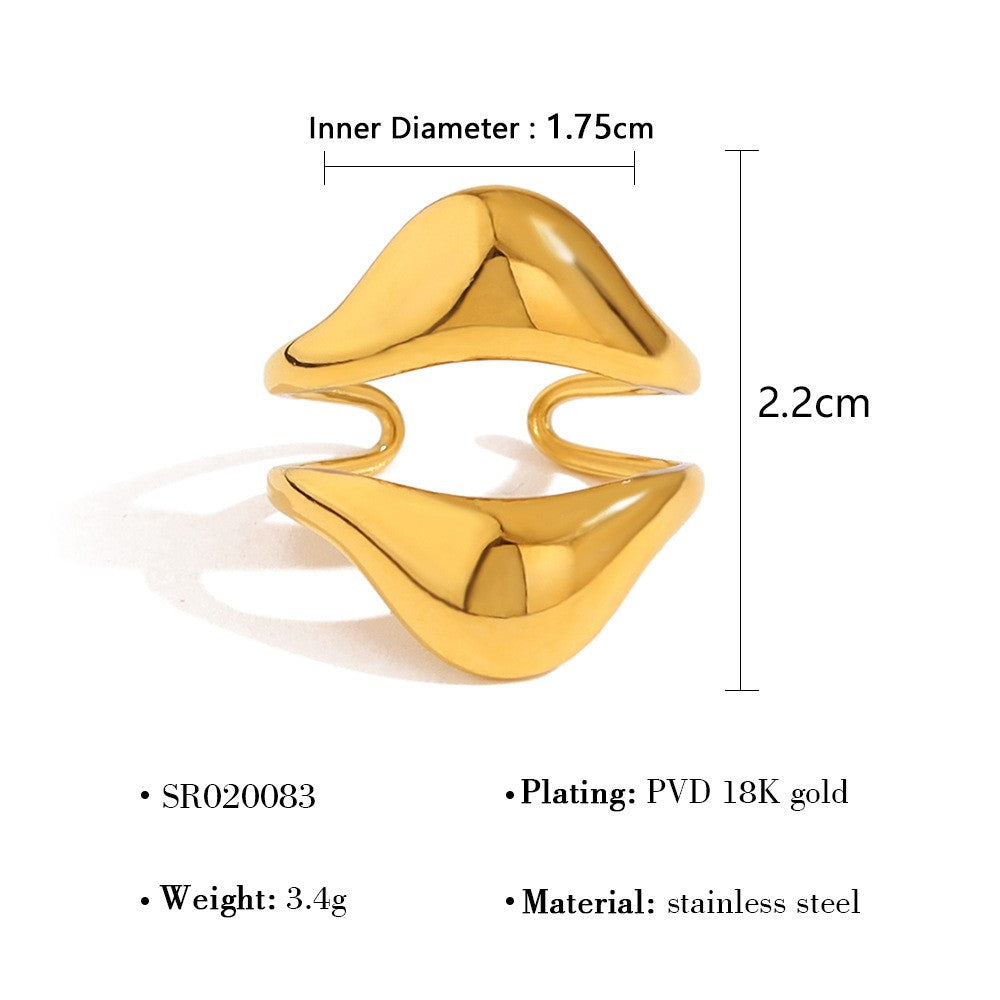 Chunky Liquid Metal Open Statement Ring