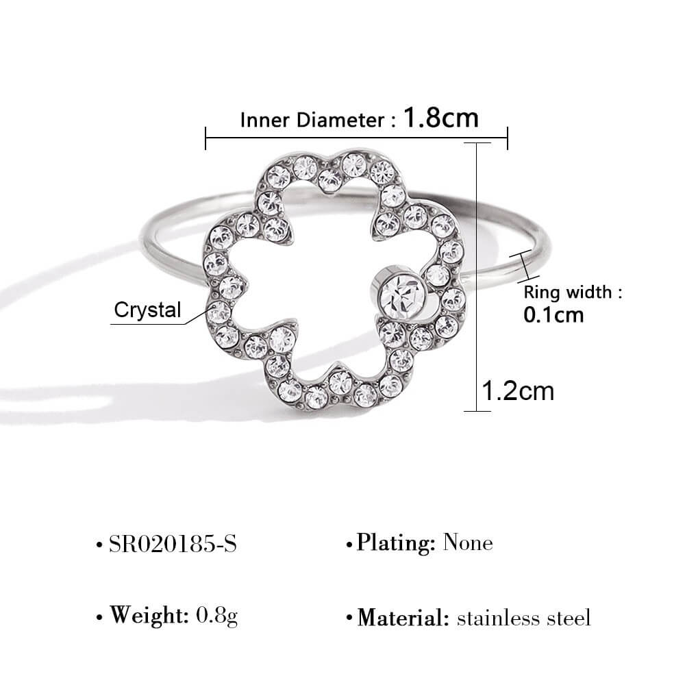 Delicate Crystal Charm Open Ring