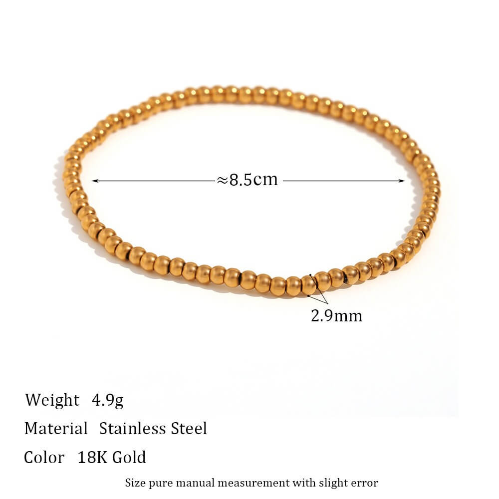 Minimalist Metallic Beaded Stretch Bracelet