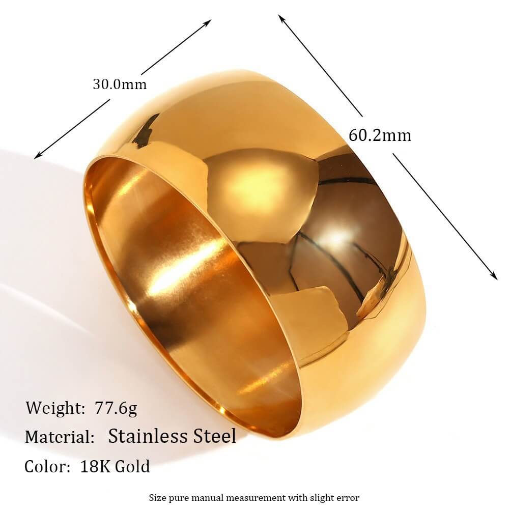Minimalist Smooth Stainless Steel Chunky Bangle