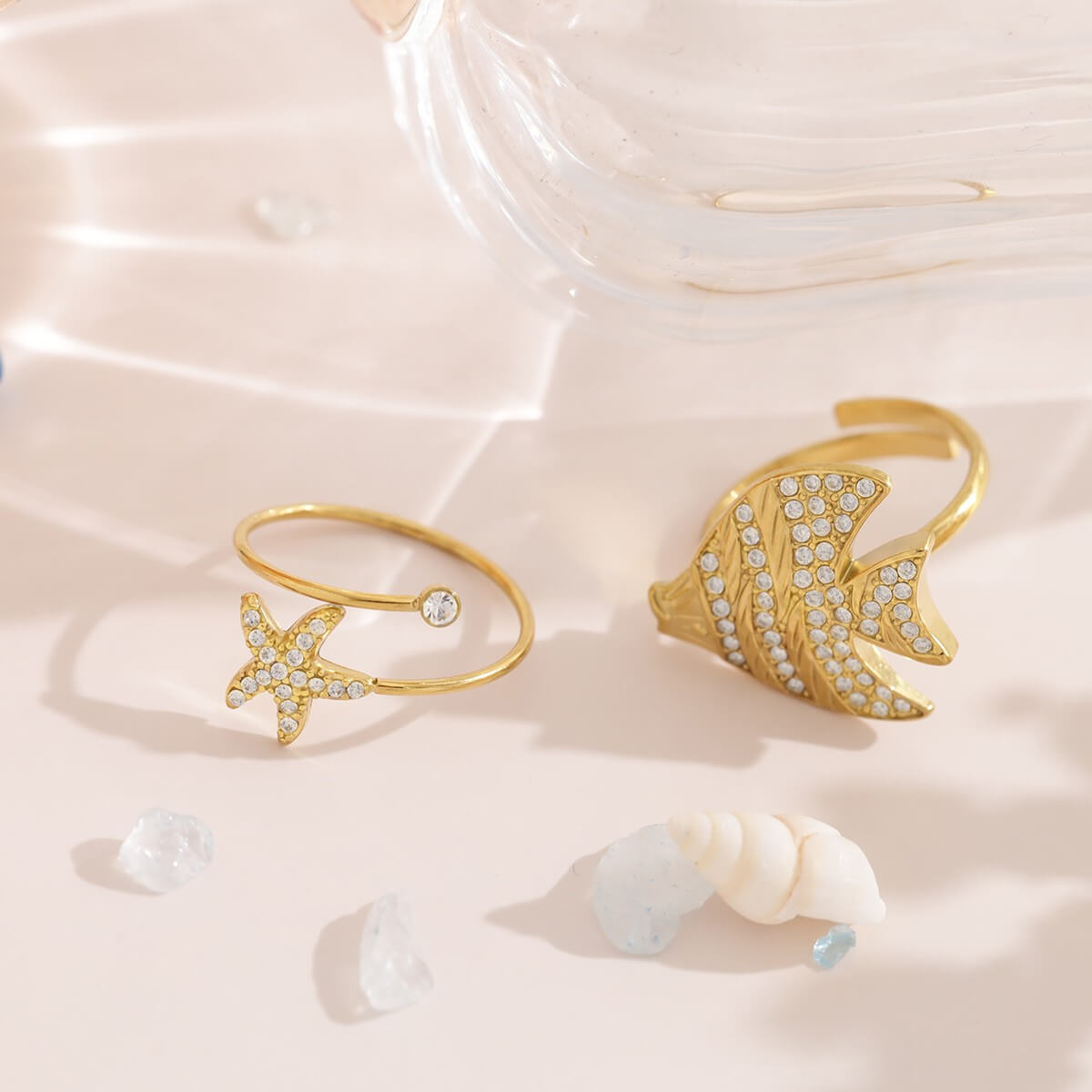 Gold Ocean Open Ring