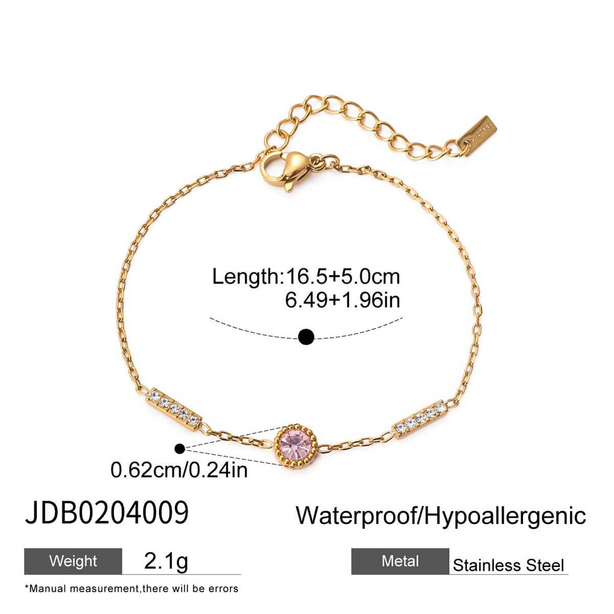18K Gold Plated Butterfly & Crystal Bracelet Stack Set