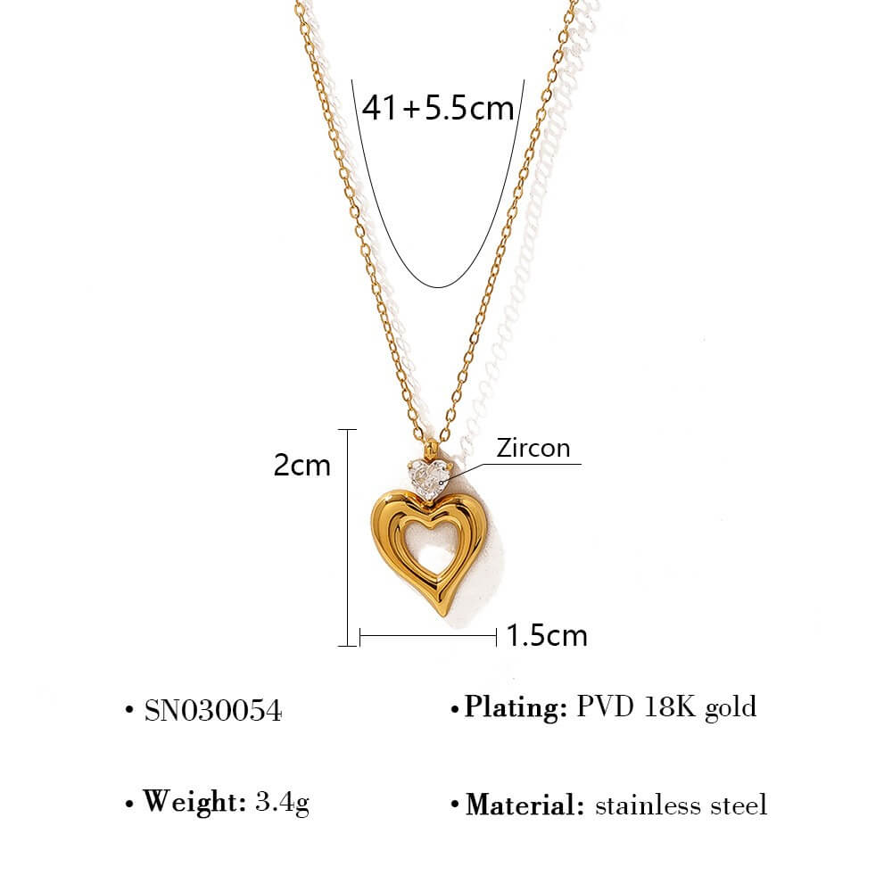 Golden Crystal Heart Jewelry Collection