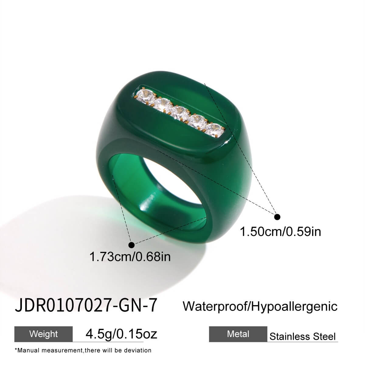 Resin Rhinestone Rings & Cuff Bracelets