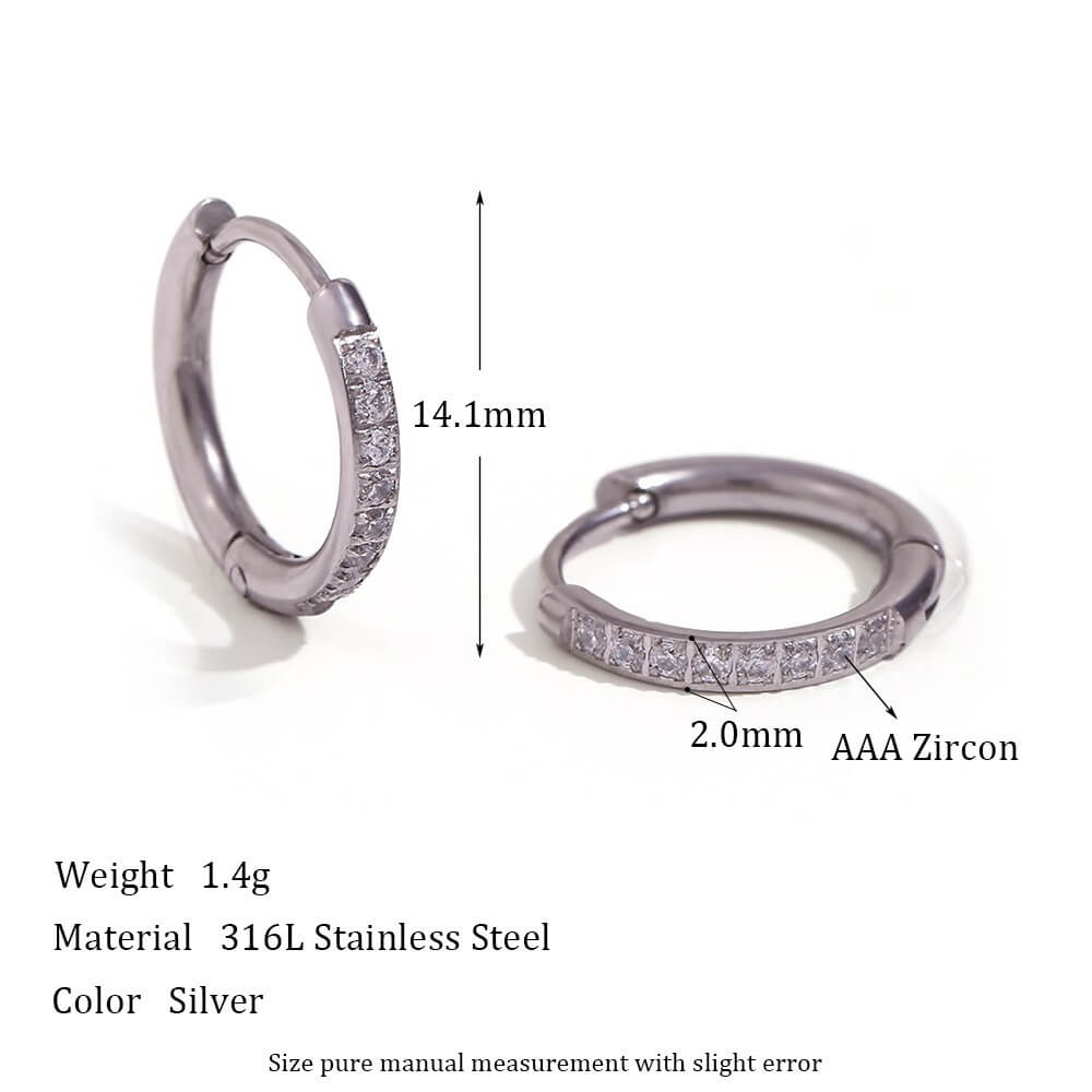 Minimalist Zircon Eternity Huggie Hoops
