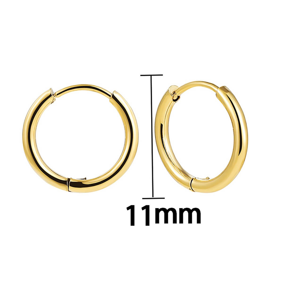 Classic Minimalist Gold Hoop Earrings - 18K Gold Plated Brass