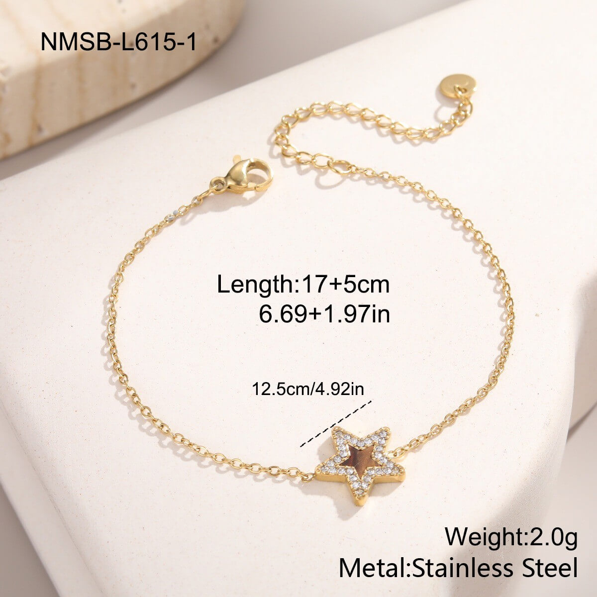 Gold Pavé Star Bracelet