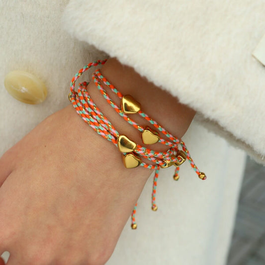 Braided Heart Cord Bracelet