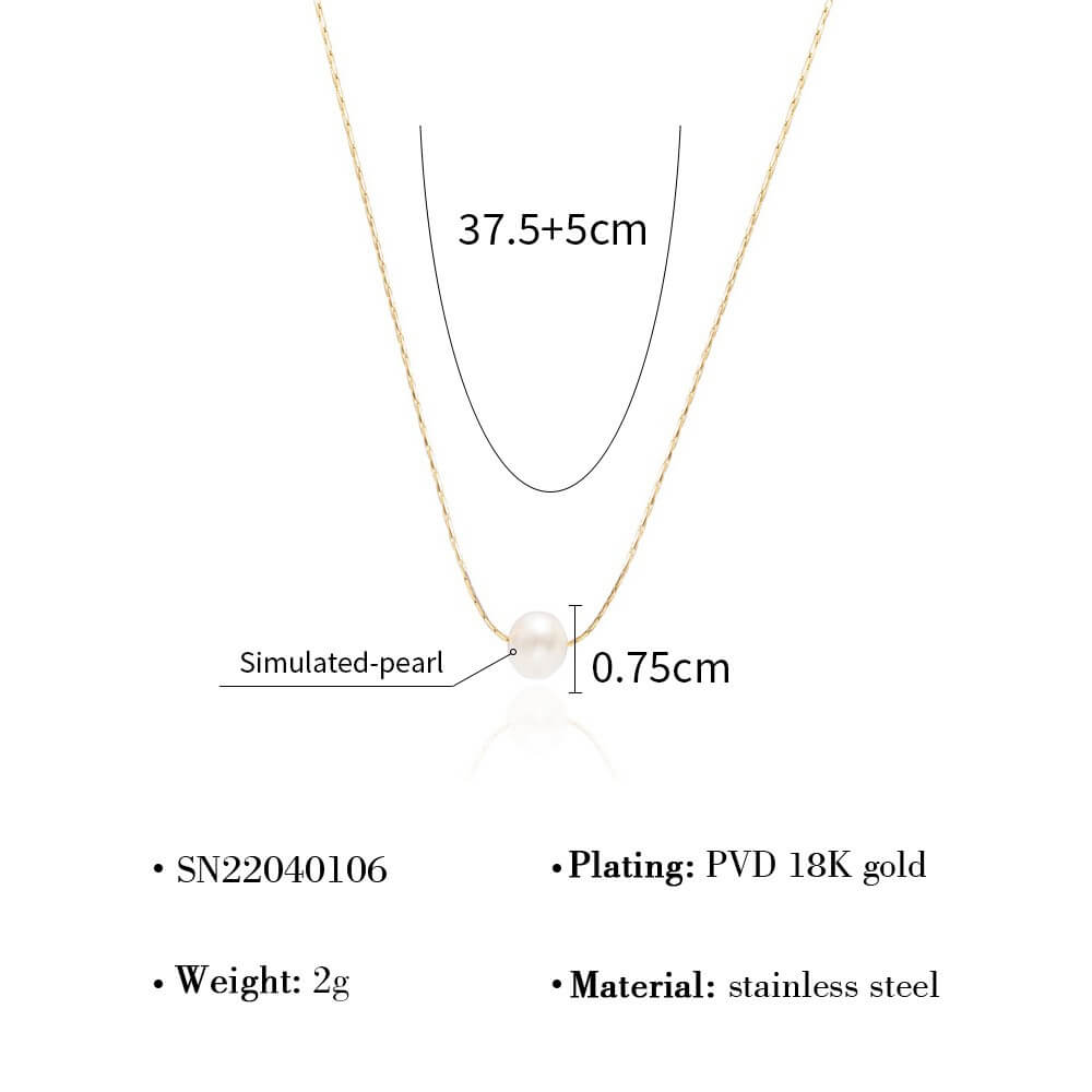 Delicate Freshwater Pearl Gold Chain Necklace
