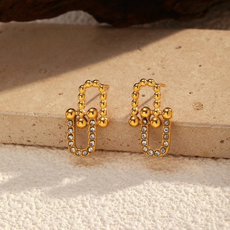 French Retro Chunky Gold Drop Earrings Collection