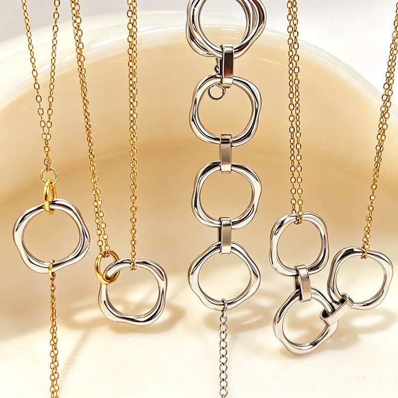 18K Gold Two-Tone Circle Link Jewelry Collection