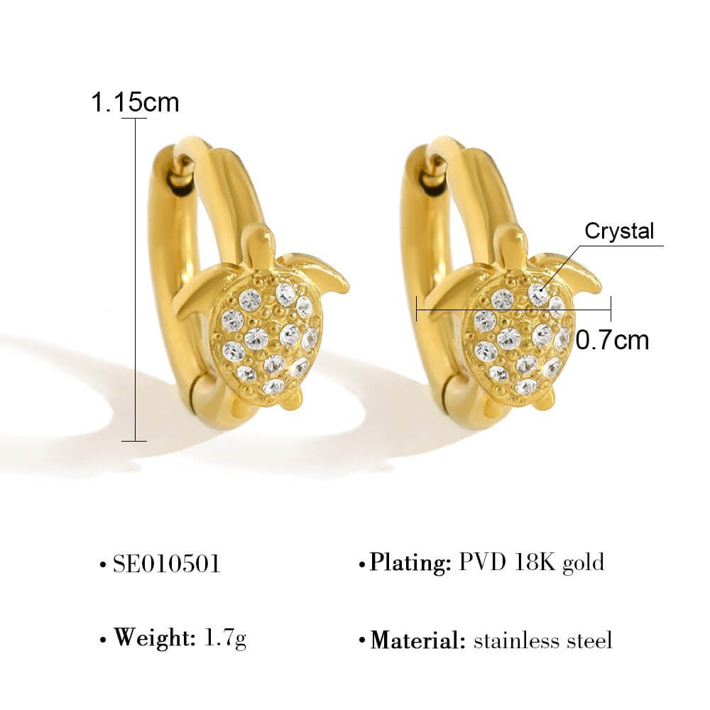 Crystal Charm Huggie Hoop Earrings