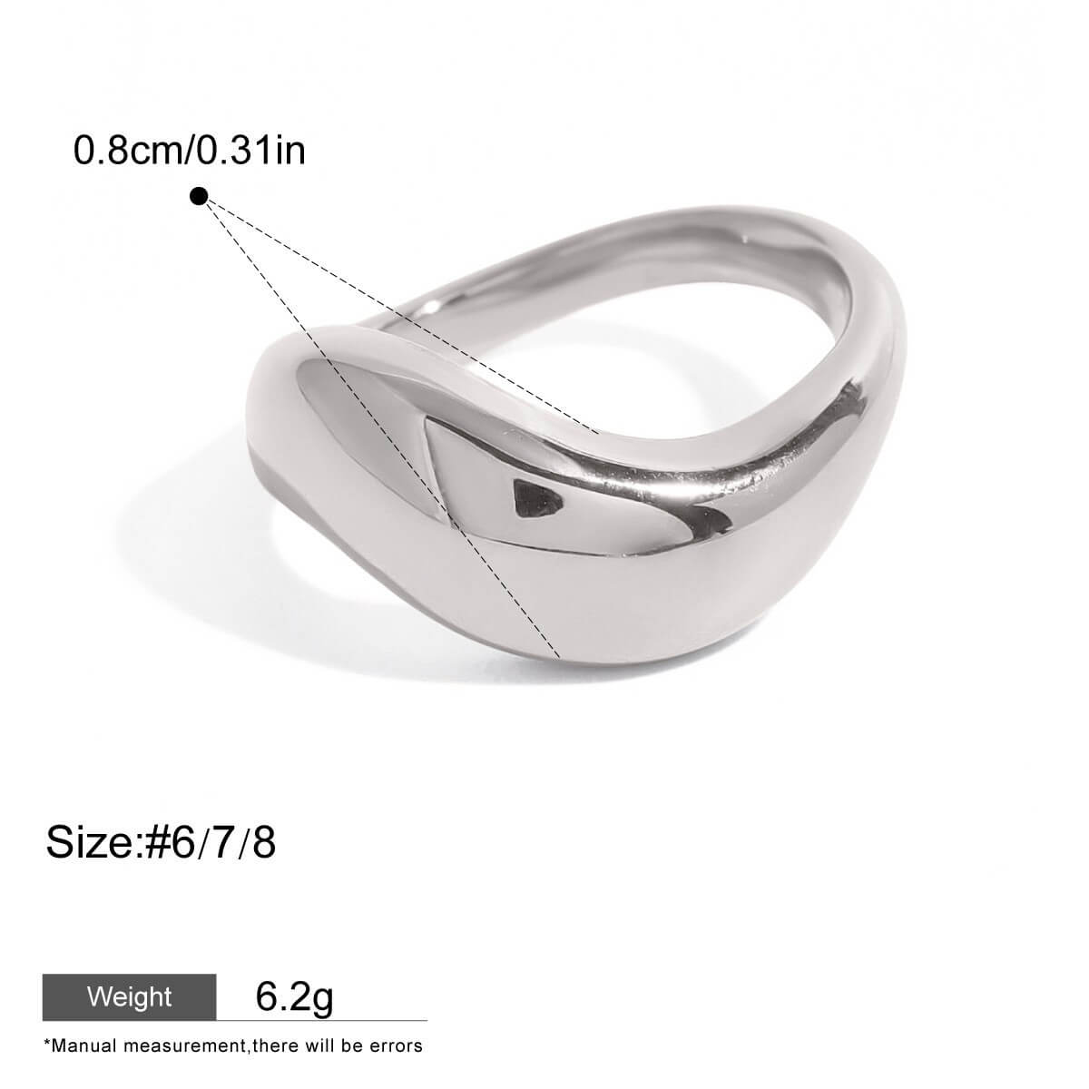 Chunky Fluid Wave Dome Ring - 18K Gold Plated Brass