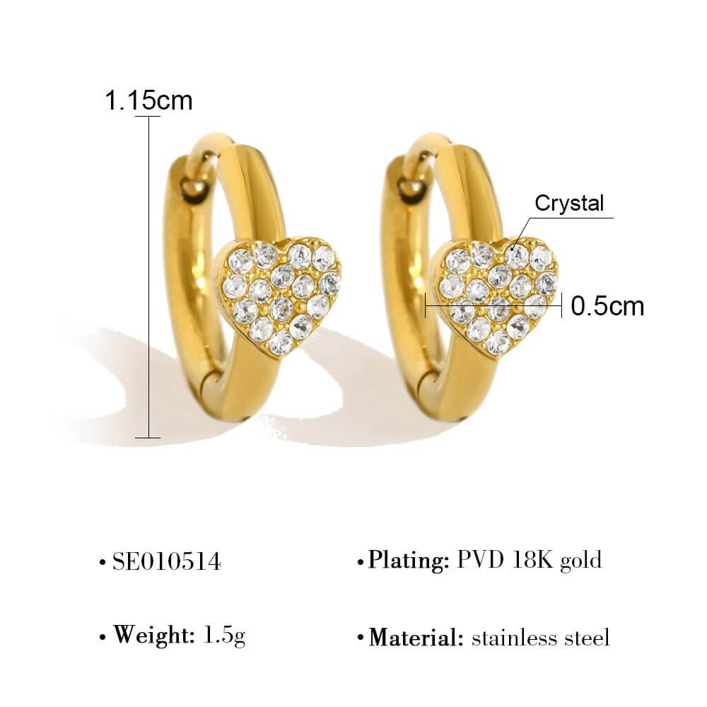 Crystal Charm Huggie Hoop Earrings