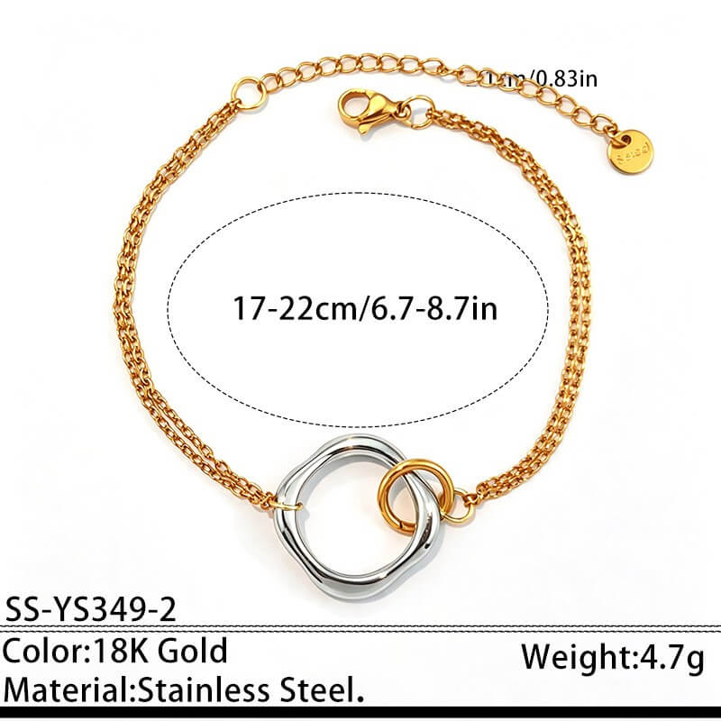 18K Gold Two-Tone Circle Link Jewelry Collection