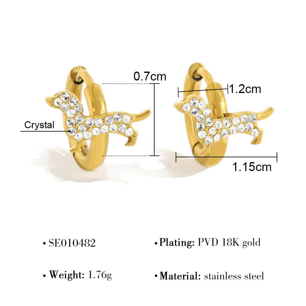 Crystal Charm Huggie Hoop Earrings