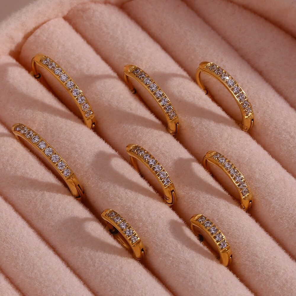Minimalist Zircon Eternity Huggie Hoops