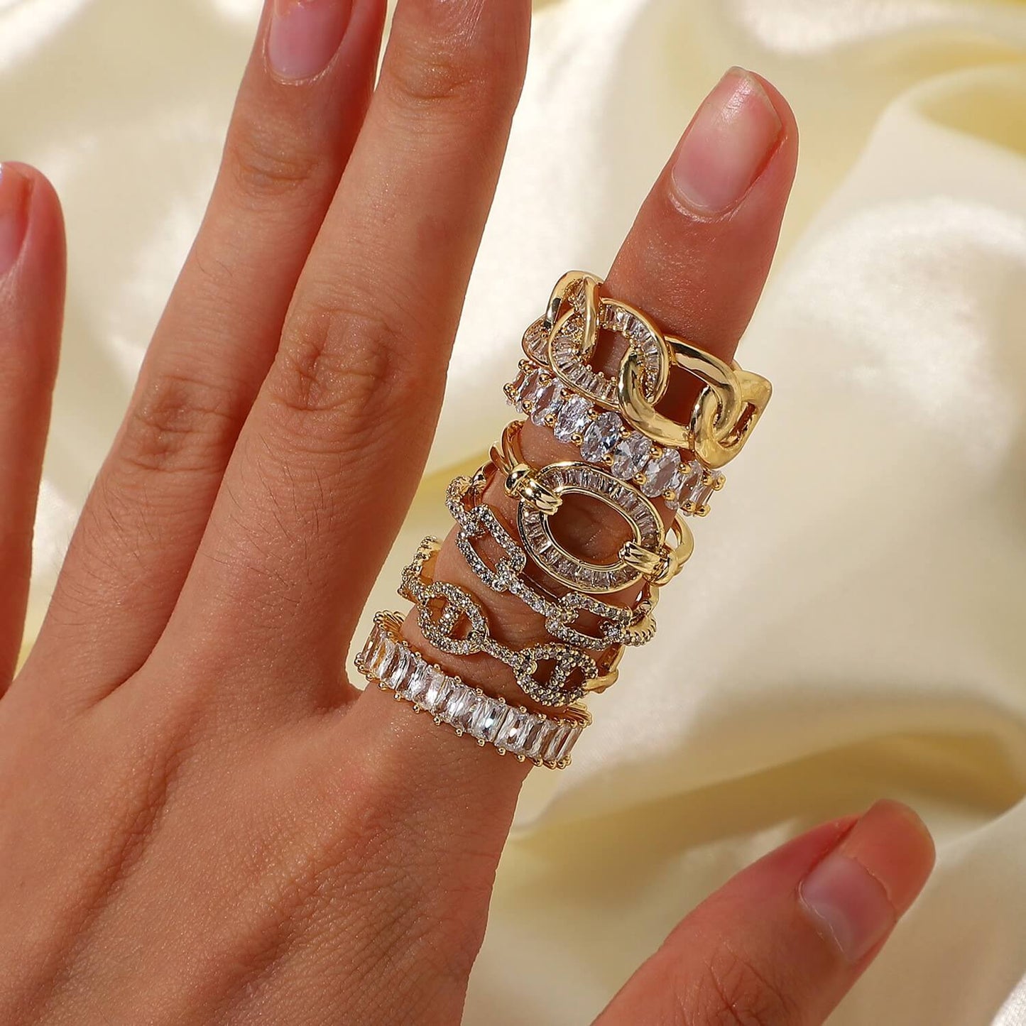 18K Gold CZ Ring