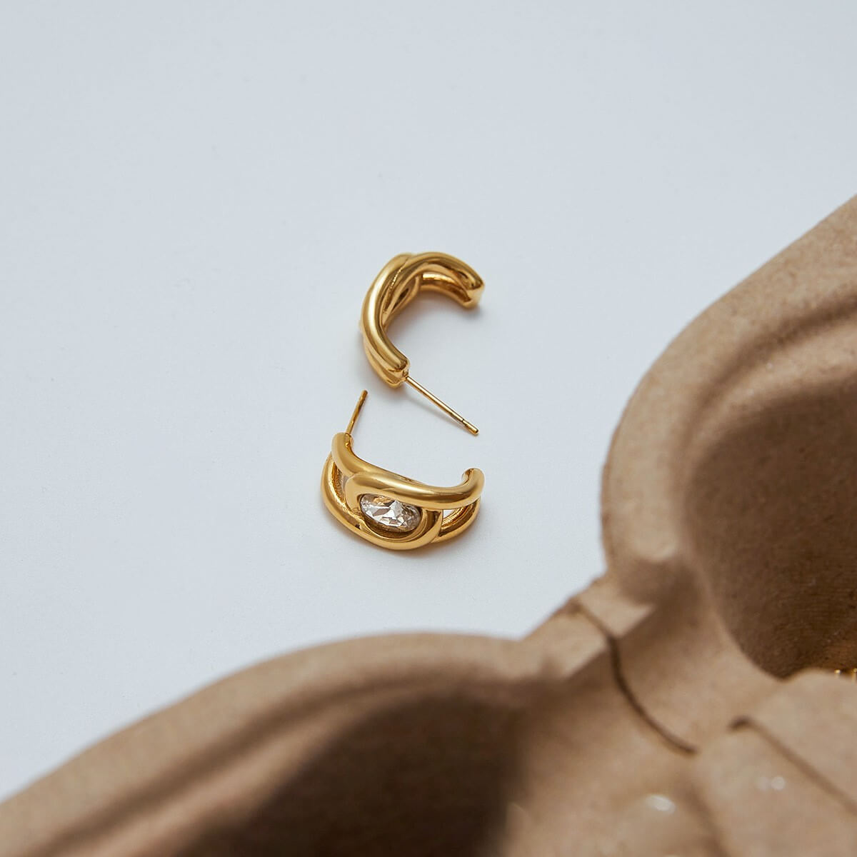Modern Gold Zircon Huggie & Ear Cuff Collection