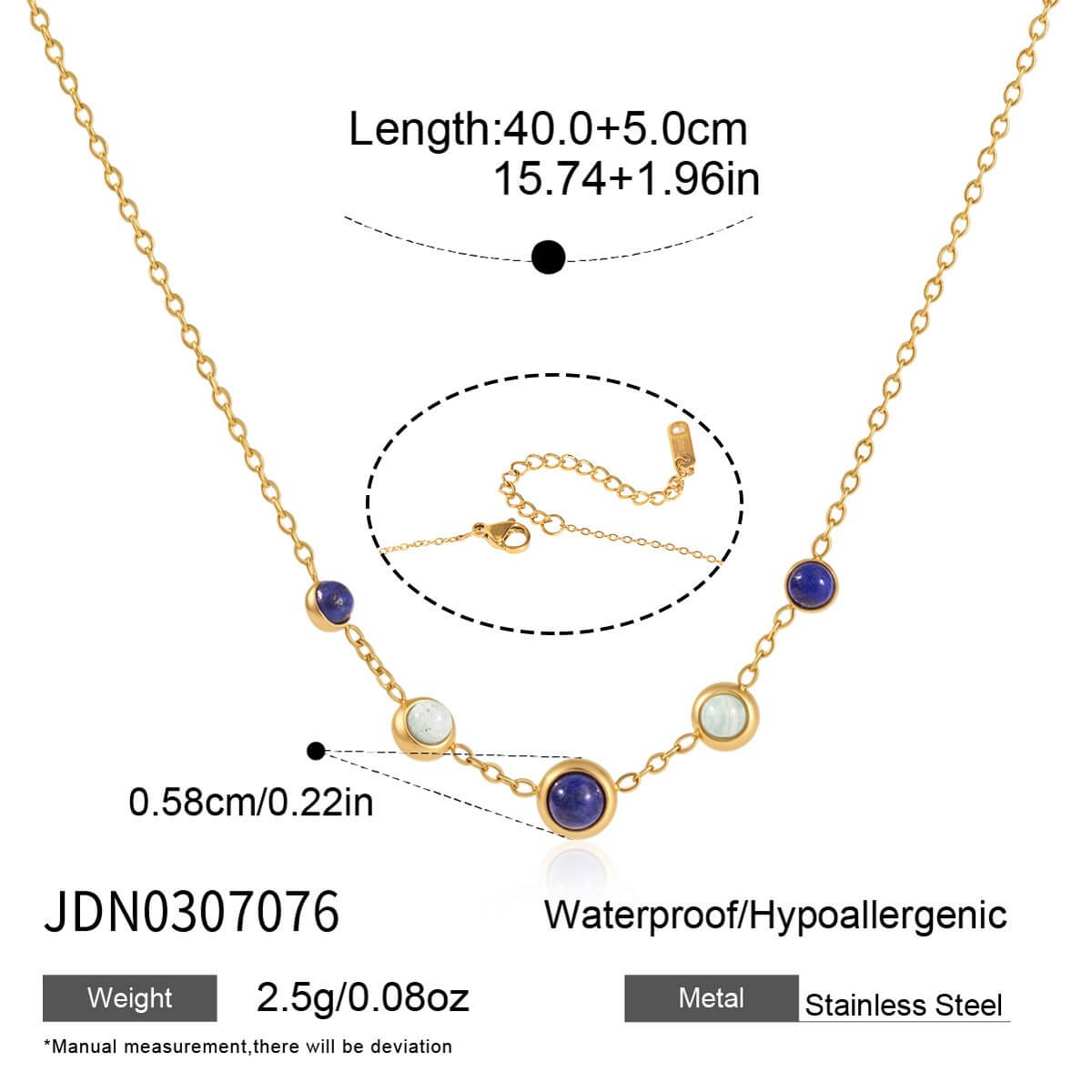 Natural Stone Stainless Steel Necklaces