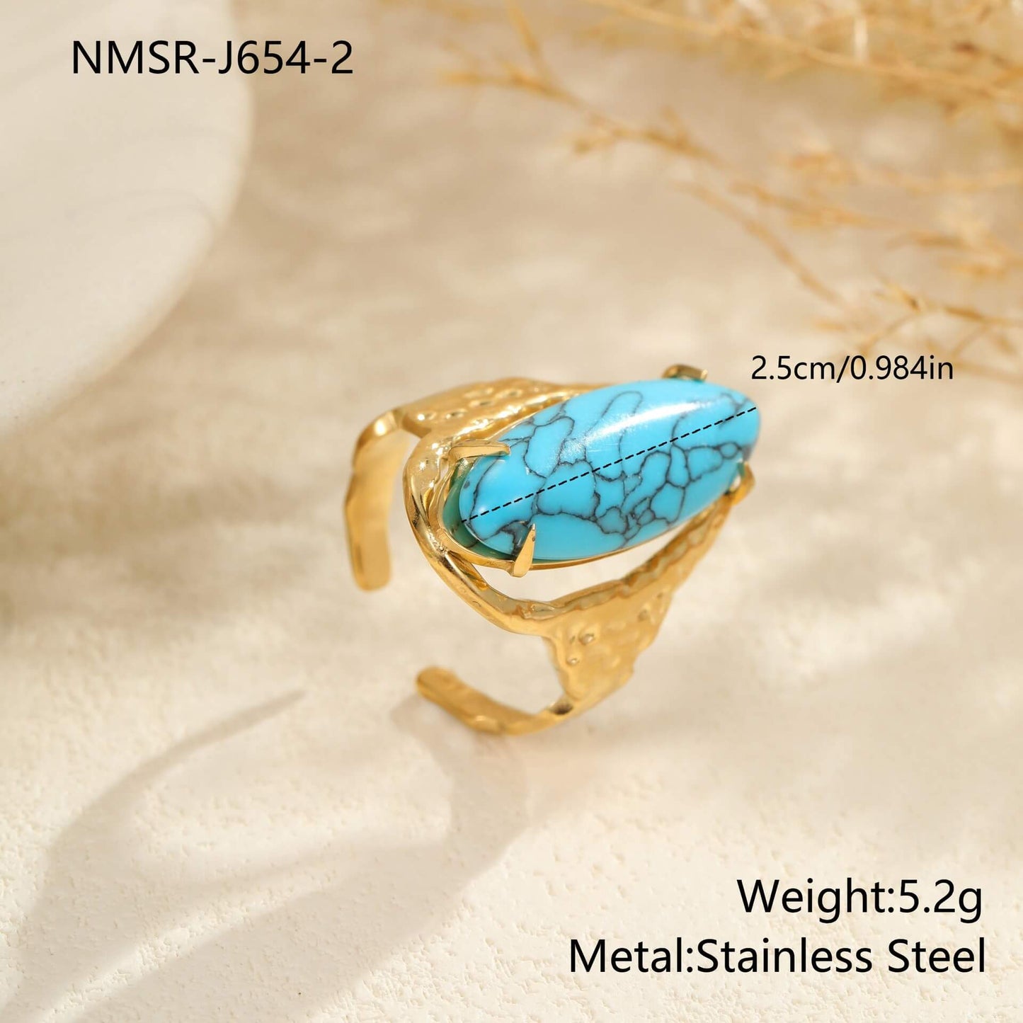 Gold Turquoise Statement Ring