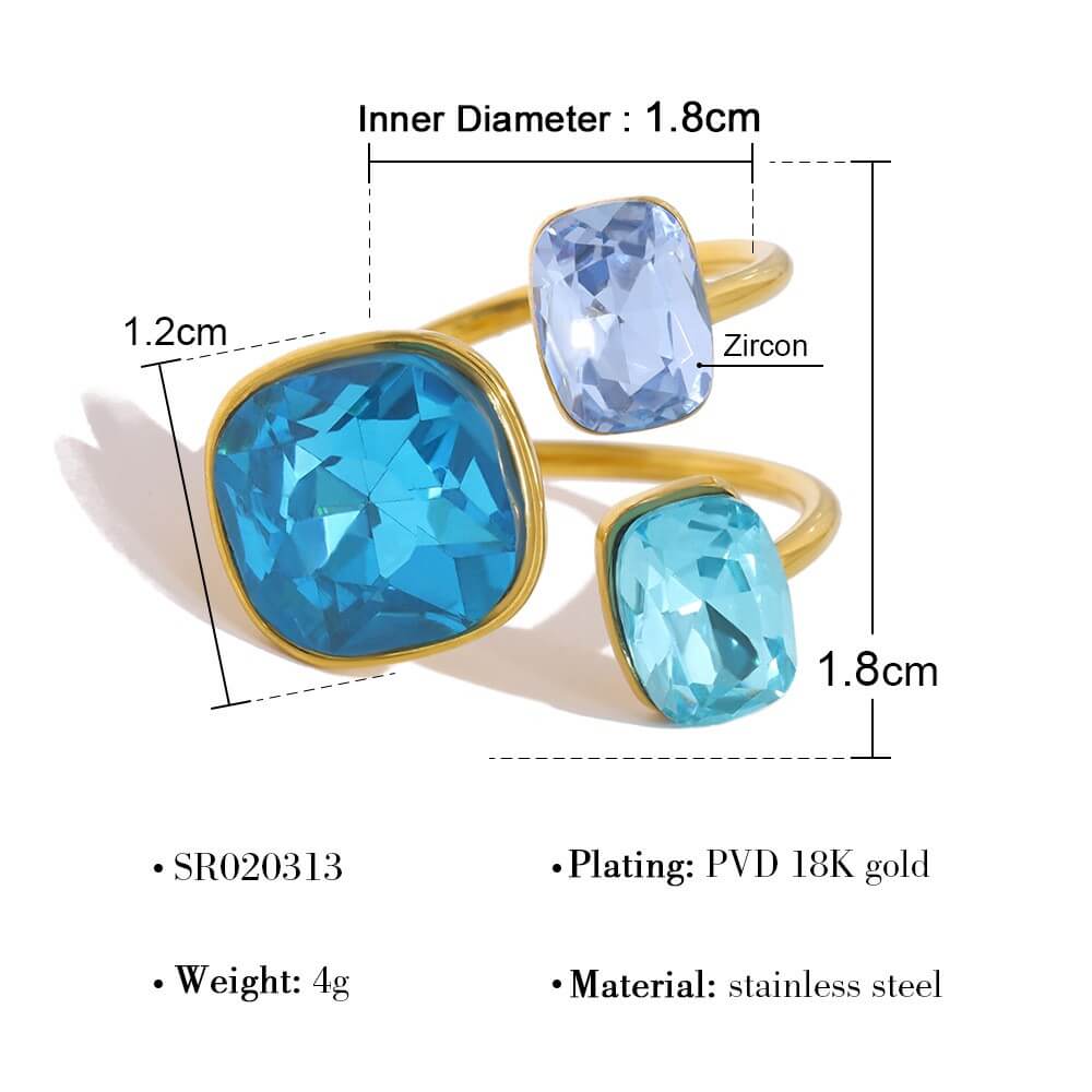Colorful CZ Zircon Rings