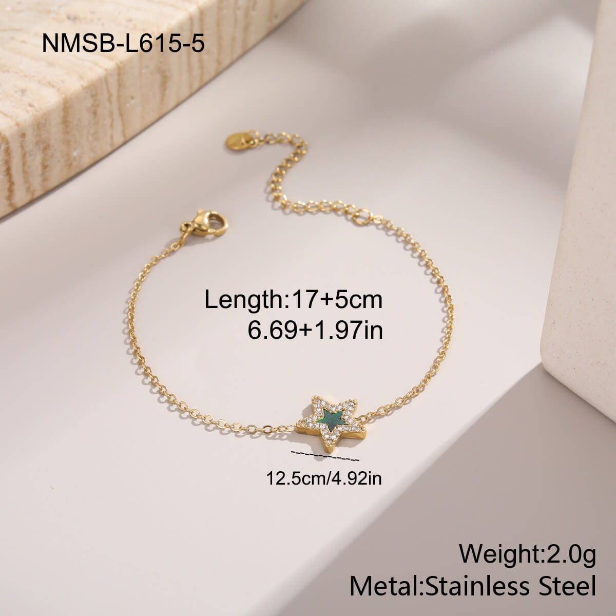 Gold Pavé Star Bracelet