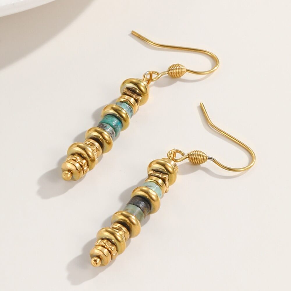 Turquoise Bead Drop Earrings