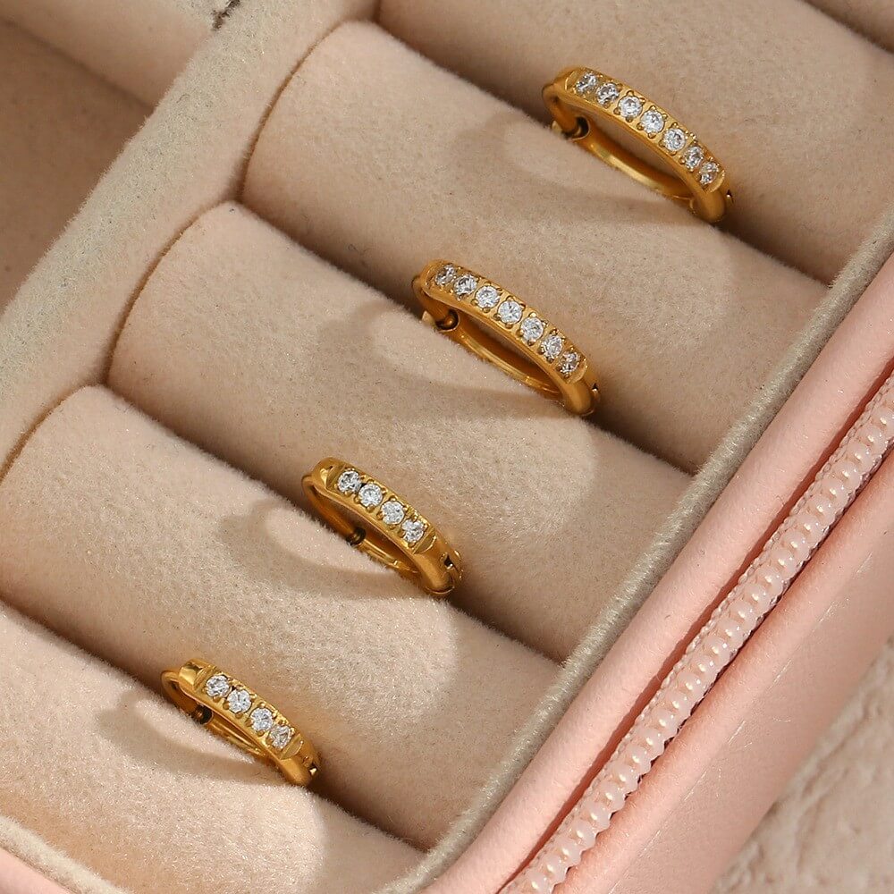 Minimalist Zircon Eternity Huggie Hoops