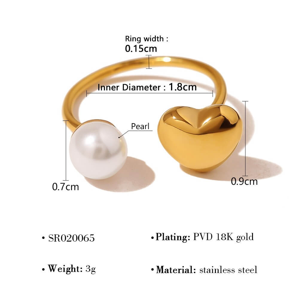 Romantic Puffed Heart Open Ring