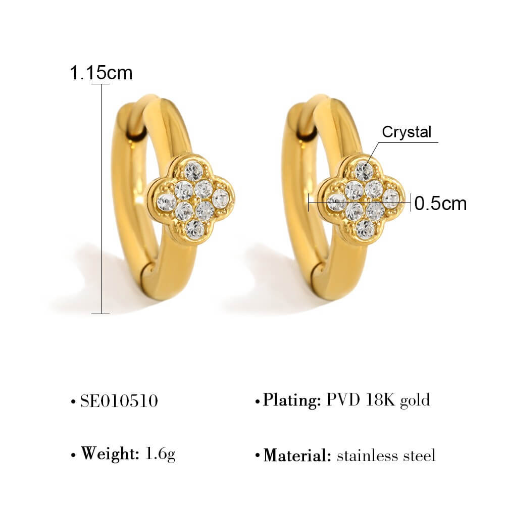 Crystal Charm Huggie Hoop Earrings