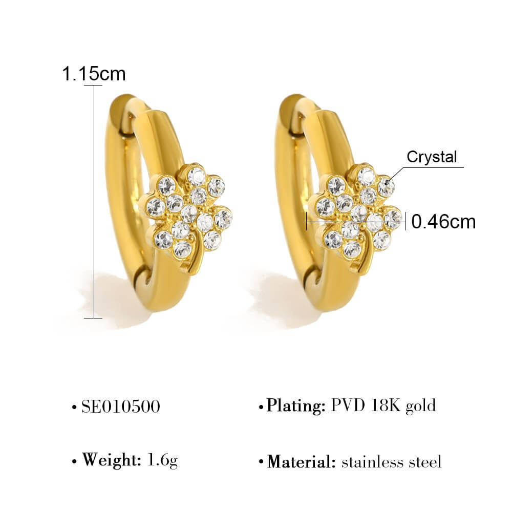Crystal Charm Huggie Hoop Earrings
