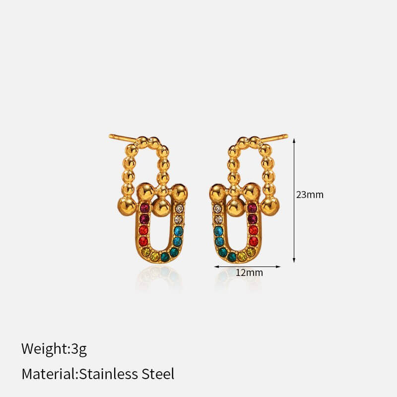 French Retro Chunky Gold Drop Earrings Collection