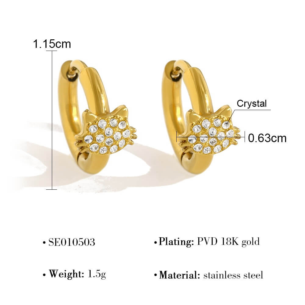 Crystal Charm Huggie Hoop Earrings