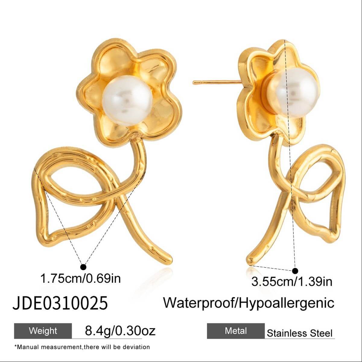 Vintage Floral Pearl Earrings