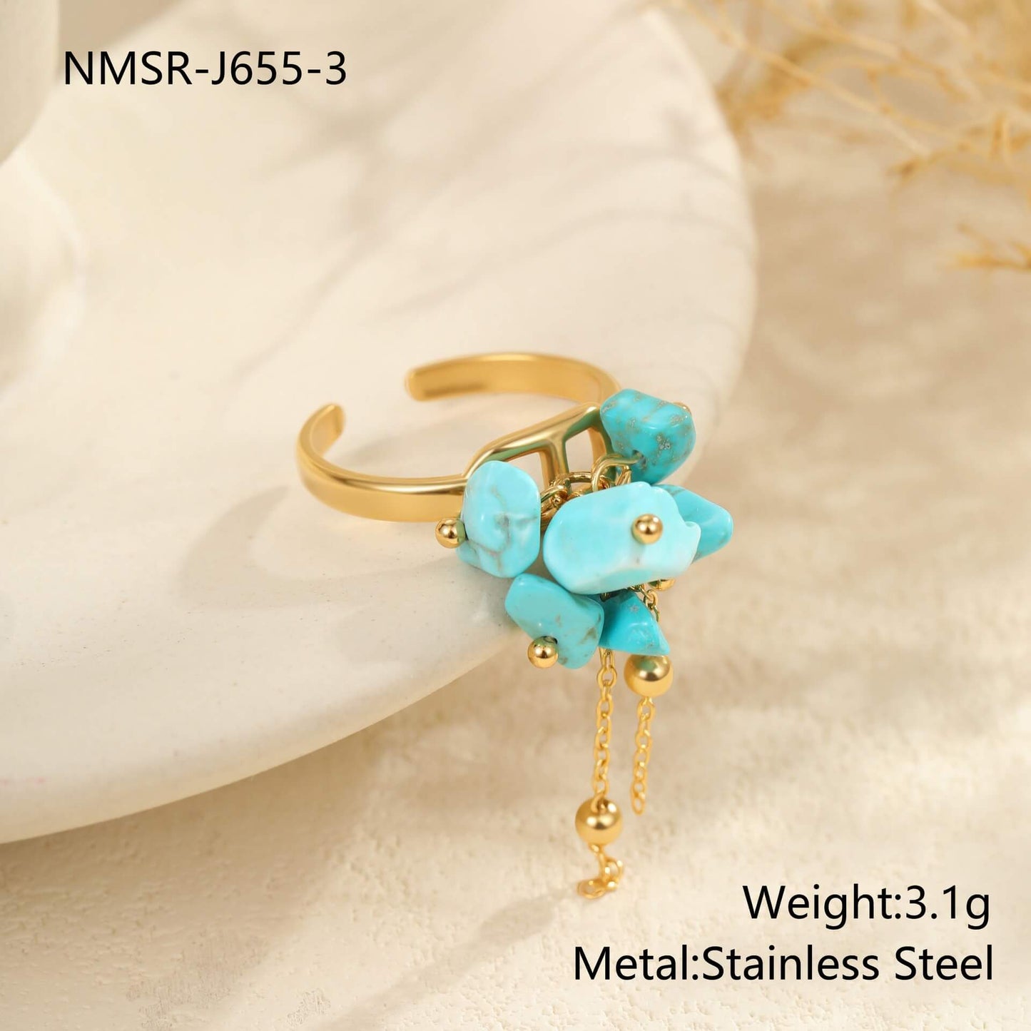 Gold Turquoise Statement Ring