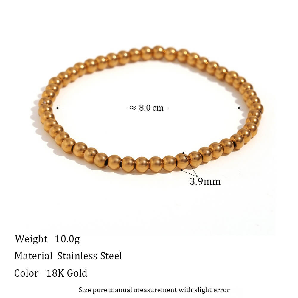 Minimalist Metallic Beaded Stretch Bracelet