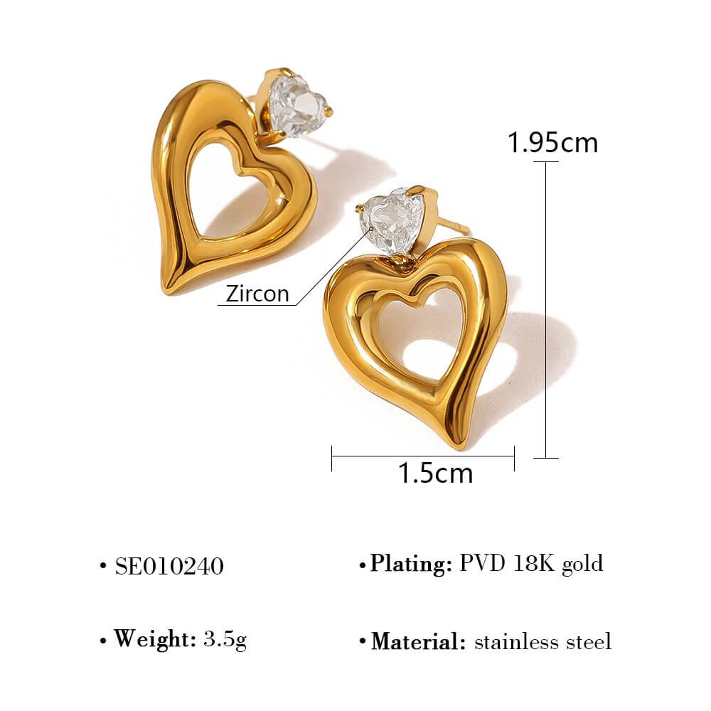 Golden Crystal Heart Jewelry Collection
