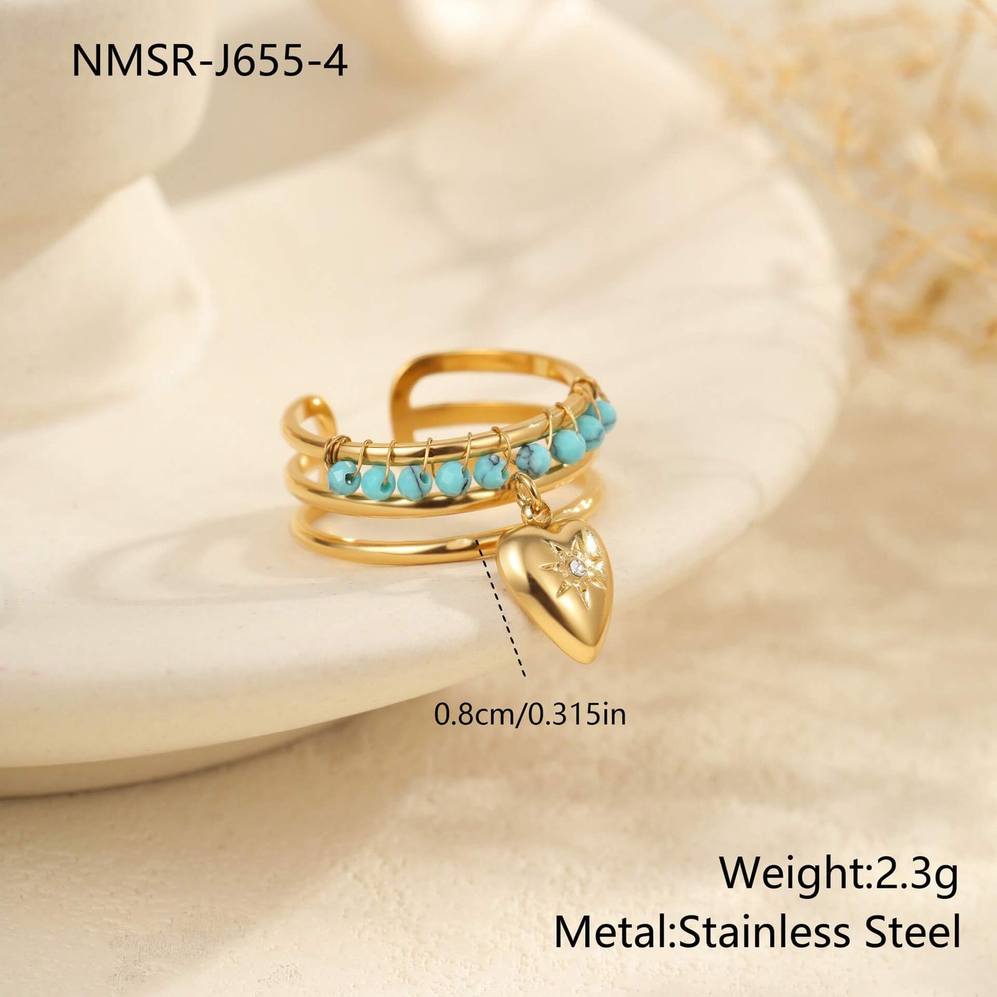 Gold Turquoise Statement Ring