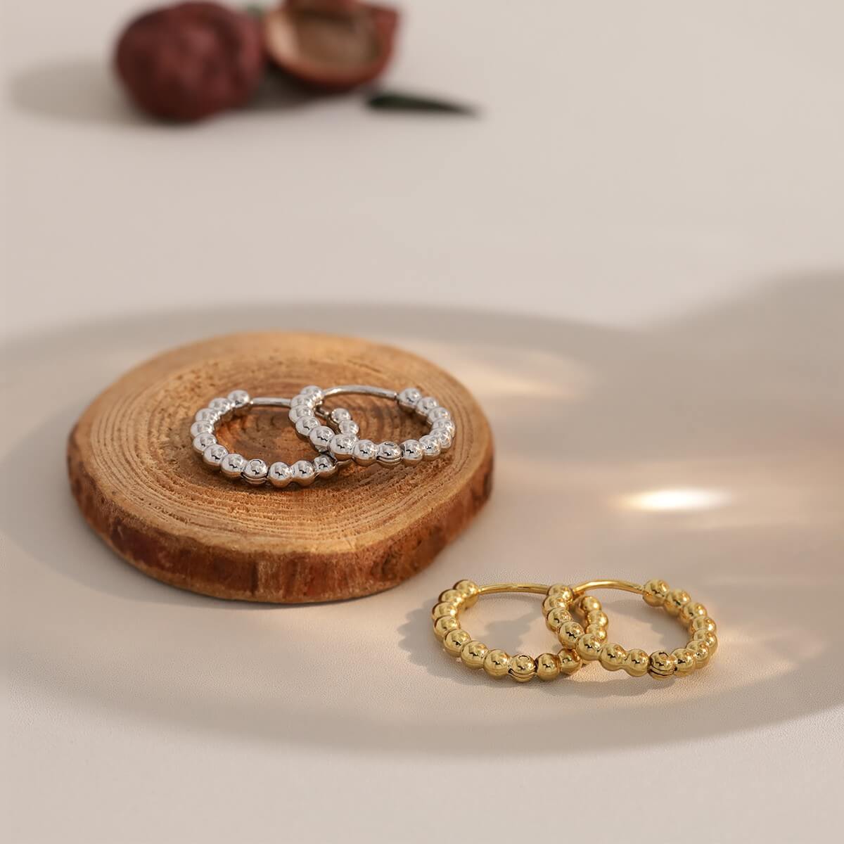 Textured Huggie Hoop Earrings