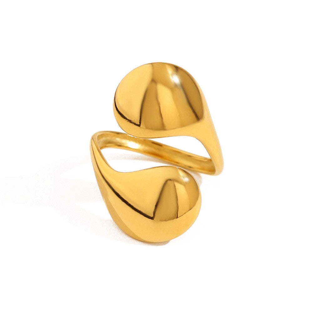 Chunky Liquid Metal Open Statement Ring