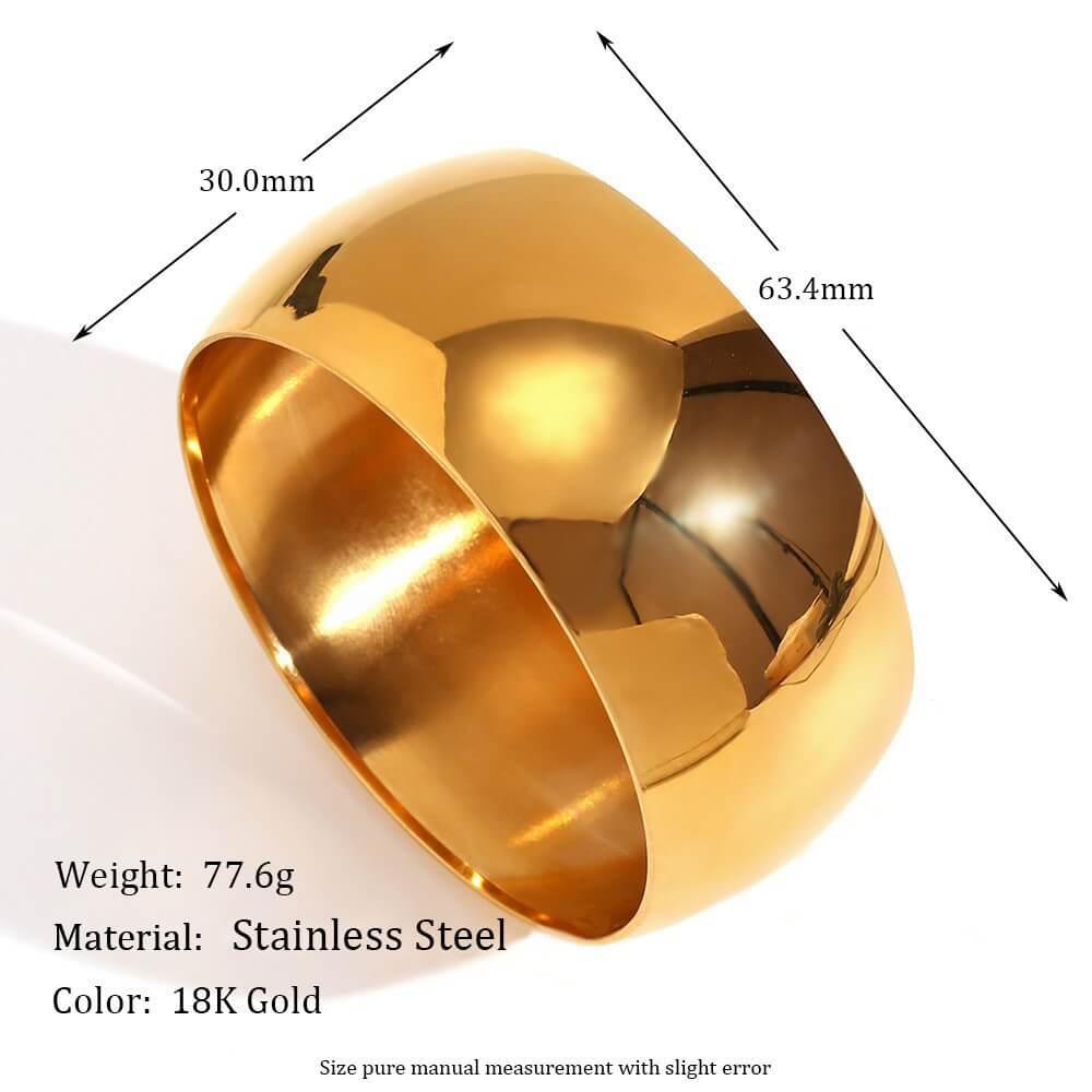 Minimalist Smooth Stainless Steel Chunky Bangle