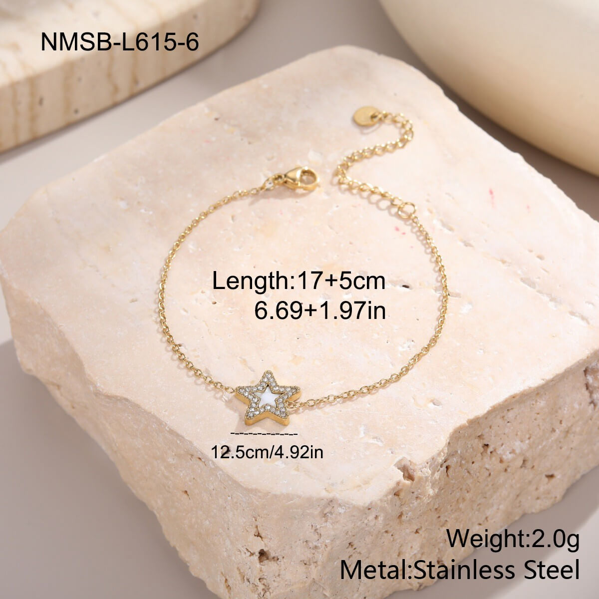 Gold Pavé Star Bracelet
