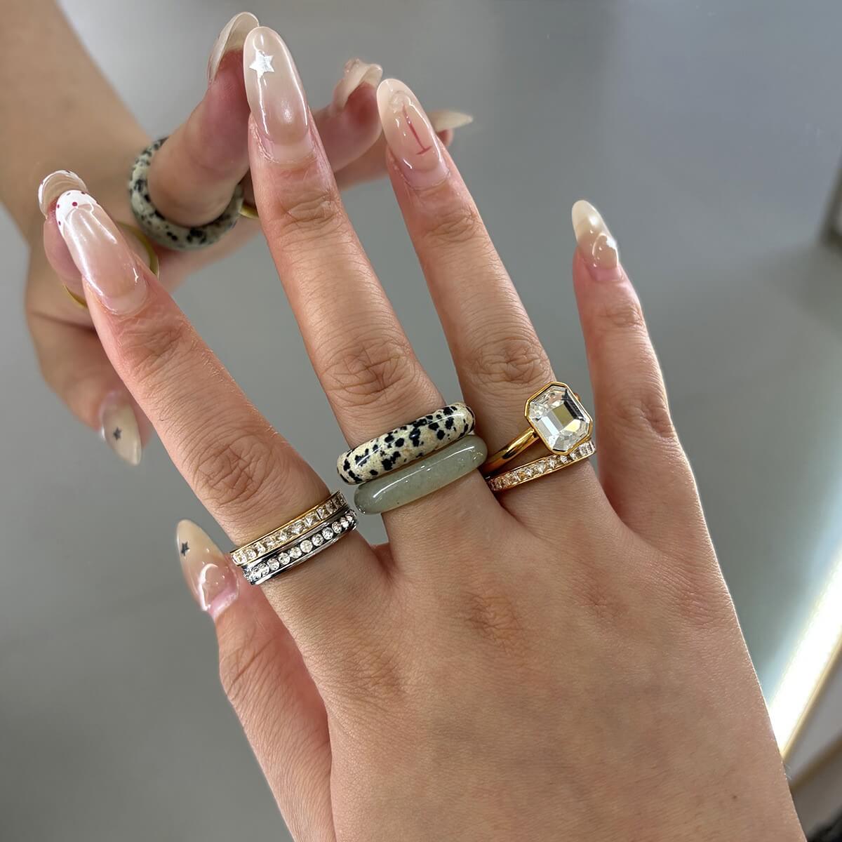 Natural Stone Stackable Rings