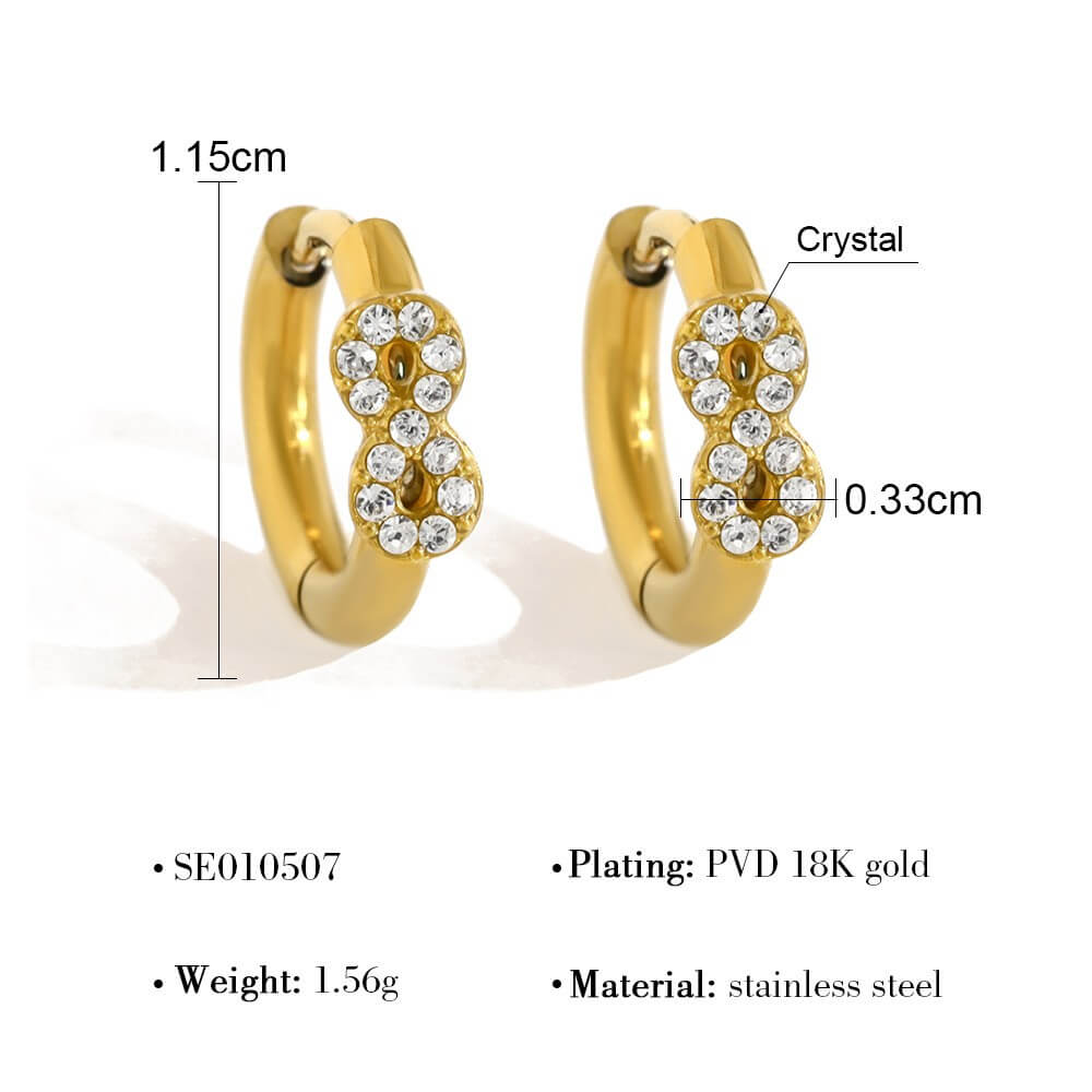Crystal Charm Huggie Hoop Earrings