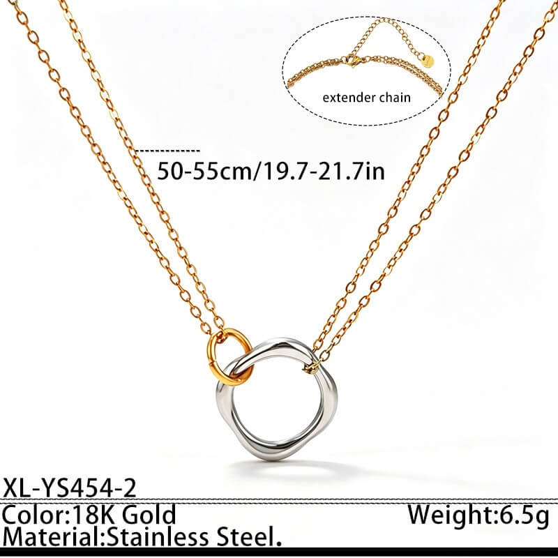 18K Gold Two-Tone Circle Link Jewelry Collection